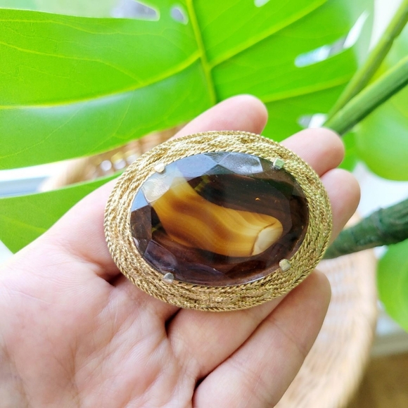 Vintage Gemstone Boucher Brooch Pin - Picture 5 of 8